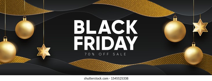 "Black Friday" sale banner for social media promotion. Eps10 vector template for web marketing. 