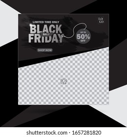 Black friday sale banner for social media post