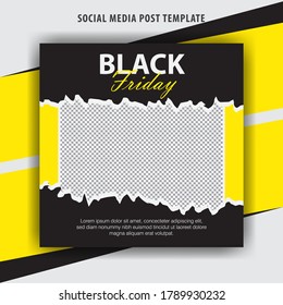 Black Friday Sale Banner For Social Media, Social media post template