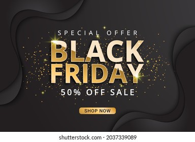 Black Friday sale banner. Social media vector illustration template for website and mobile website development, email and newsletter design, marketing materials.