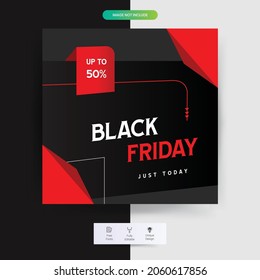 Black Friday sale banner Social Media layout design. Black Friday Sale set of posters or flyers design. Perfect for social media posts, background.