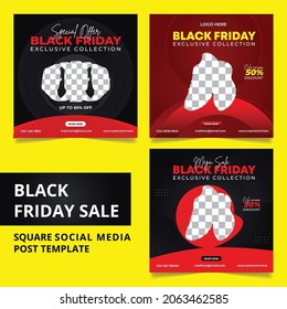 Black friday sale banner social media post template