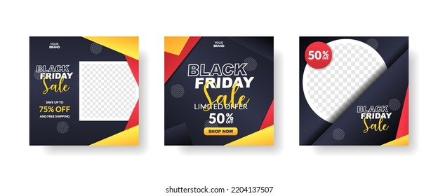 black friday sale banner social media post  template design vector illustration