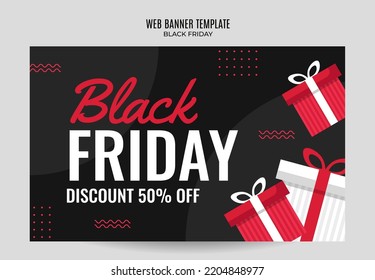 Black Friday sale banner. Social media vector illustration template for website and mobile website development, email and newsletter design, marketing material.