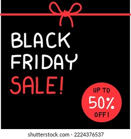 Black Friday Sale banner. Social meddia post. Black. Red. Friday. Promotion