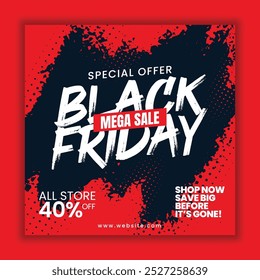 Black Friday sale banner Social Media template premium vector