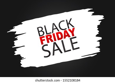 Black Friday sale banner. Special offer discount. Lettering on white paint. Vector illustration.