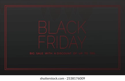 Anuncio de rebajas del Black Friday. Diseño de oferta de descuento especial. Diseño de Anuncio de festival de descuento de Producto. Ilustración vectorial plana.