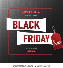 Black Friday Sale banner. Special discount offer design. Product discount festival banner design. Flat Vector Illustration.