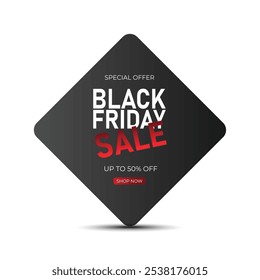 Black Friday Sale banner. Special discount offer design. Product discount festival banner design. Flat Vector Illustration.