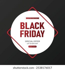 Black Friday Sale banner. Special discount offer design. Product discount festival banner design. Flat Vector Illustration.