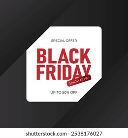 Black Friday Sale banner. Special discount offer design. Product discount festival banner design. Flat Vector Illustration.