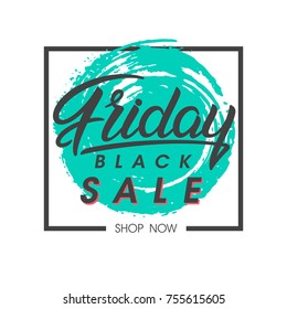 Black friday sale banner. Special offer on brush stroke background. Brochure template perfect for prints, flyers, banners, promotion, special offer, ads,web, coupons and more.