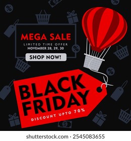 black friday sale banner square banner vector FB banner 