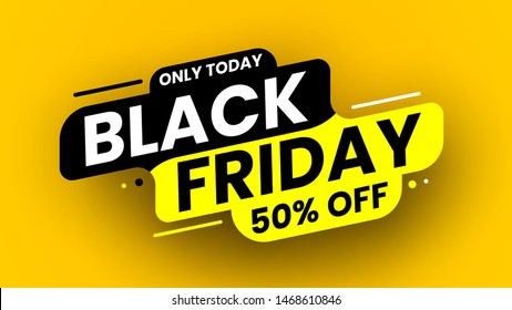 Black friday sale banner with stripes and shadow. Vector illustration.