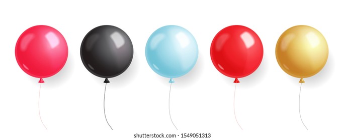 Black friday sale, black banner, super sale, special offer, design template, red, pink, blue, gold and black balloons vector illustration 