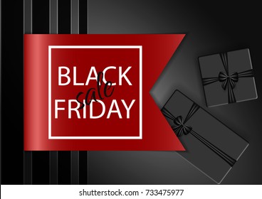 Black friday sale banner. Tag. Vector illustration.