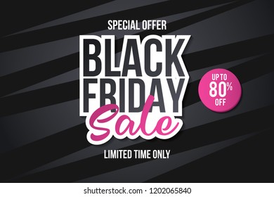 Black friday sale banner. Sale banner template design. Abstract banner. Vector illustration