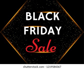 Black Friday sale banner template. Vector illustration