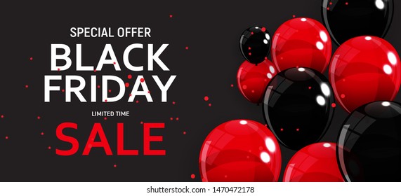 Black Friday Sale Banner Template. Vector Illustration EPS10