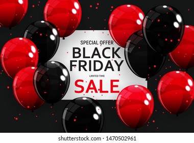 Black Friday Sale Banner Template. Vector Illustration EPS10