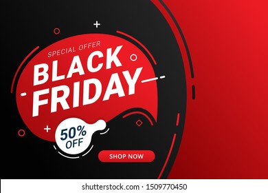 Black Friday sale banner template for business promotion vector illustration