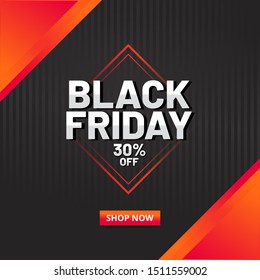 Black friday sale banner template design. Social media banner template, voucher, discount, season sale