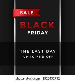 Black friday sale banner template design. vector illustration