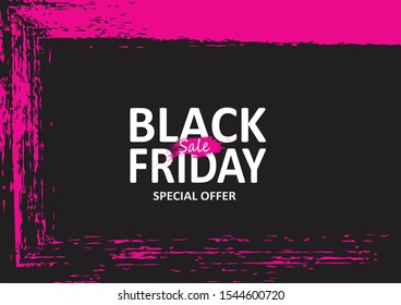 Black friday sale banner. Sale banner template design. Vector illustration