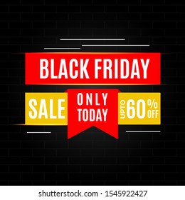 Black Friday sale banner template. For web and flyer design
