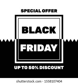 Black Friday Sale Banner Template. Vector Design