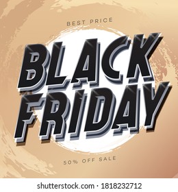 Black friday sale banner template golden style for social media publication, mega sale, web site background, promotion, special offer, advertisement, hot price and discount poster. Vector 10 eps