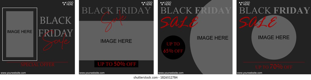 Black Friday sale banner template. Vector background for poster, banners, flyers, card,advertising brochure, story template.