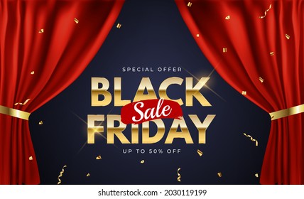 Black Friday Sale Banner Template. Vector Illustration EPS10