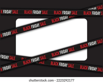 Black Friday Sale Banner Template. Sale promotion. Police tape design. Vector Illustration