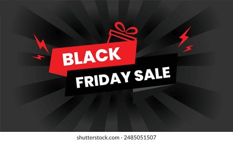Black Friday sale banner template design with black shine background, perfect for eye catching promotions
