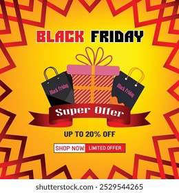 black Friday Sale banner template design vector illustration, Special offer sale tag, sale offer banner. Sale Discount template for marketing promotion, retail, store, shop, online store, or website.