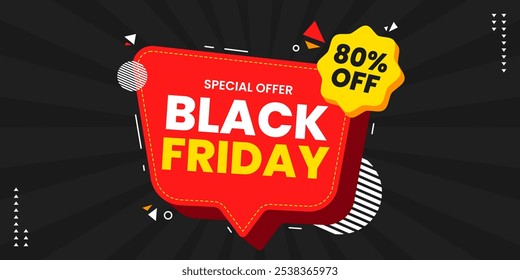 Black friday sale banner template background. Black friday special offer banner for social media or web banner. Super sale promotion for black friday sale