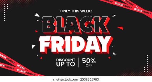 Fundo de modelo de banner de venda de sexta-feira preta. Banner de oferta especial Black Friday para mídia social ou web banner. Promoção de venda super para venda de sexta-feira preta