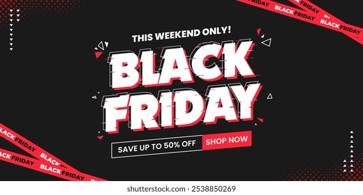 Fundo de modelo de banner de venda de sexta-feira preta. Banner de oferta especial Black Friday para mídia social ou web banner. Promoção de venda super para venda de sexta-feira preta