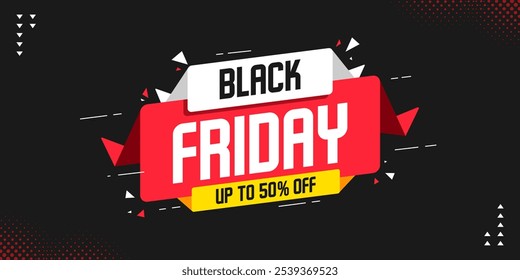 Fondo de Plantilla de Anuncio de venta de viernes negro. Anuncio de oferta especial de Black Friday para redes sociales o Anuncio de Web. Promoción de la venta estupenda para la venta negra del viernes