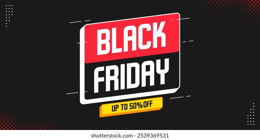 Black friday sale banner template background. Black friday special offer banner for social media or web banner. Super sale promotion for black friday sale