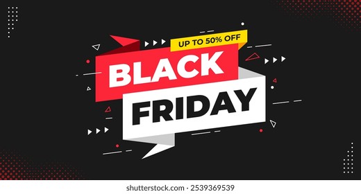 Fundo de modelo de banner de venda de sexta-feira preta. Banner de oferta especial Black Friday para mídia social ou web banner. Promoção de venda super para venda de sexta-feira preta