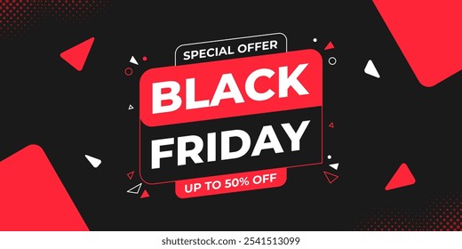 Fundo de modelo de banner de venda de sexta-feira preta. Banner de oferta especial Black Friday para mídia social ou web banner. Promoção de venda super para venda de sexta-feira preta