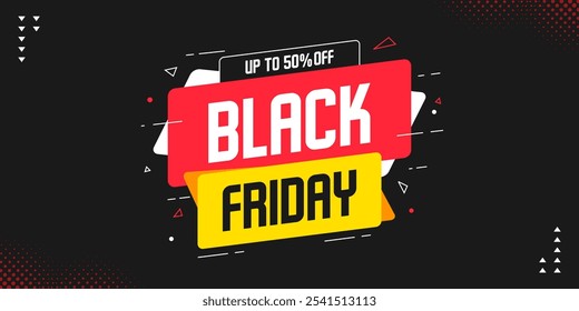 Black friday sale banner template background. Black friday special offer banner for social media or web banner. Super sale promotion for black friday sale