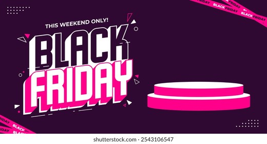 Black friday sale banner template background. Black friday special offer banner for social media or web banner. Super sale promotion for black friday sale