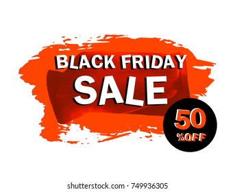 Black friday sale banner template design with hand drawn elements. Vector illustration for online shopping, product promotions, website and mobile website badges, ads, print material.