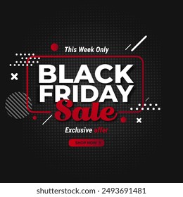 Black Friday Sale Banner .This Week Only. Exclusive Offer. Shop Now