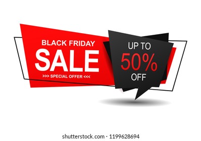 Black Friday sale banner with trendy flat geometry.vector illustration