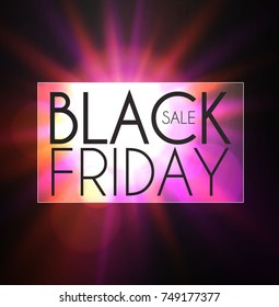 Black Friday Sale Banner with Triangles and Light Effects. Vector illustration